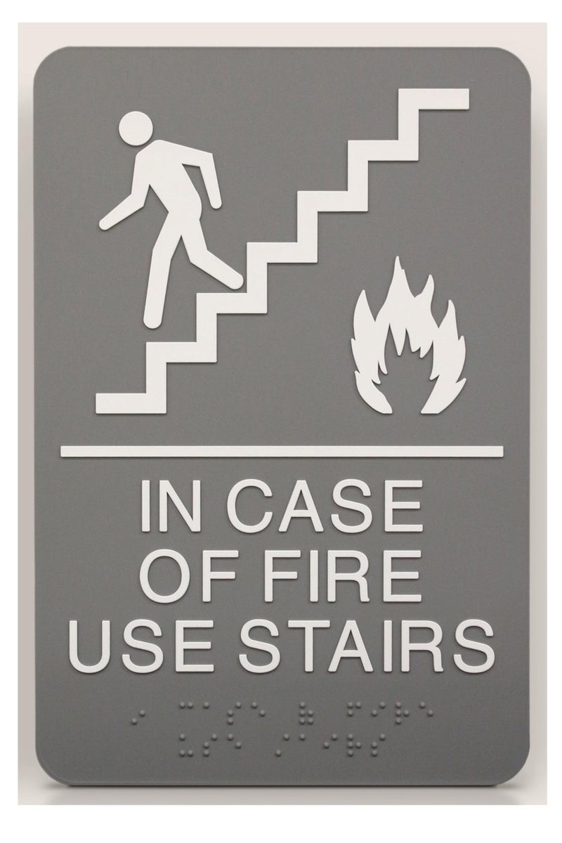 HeadLine ADA Plastic Fire Use Stairs Sign - Image 1